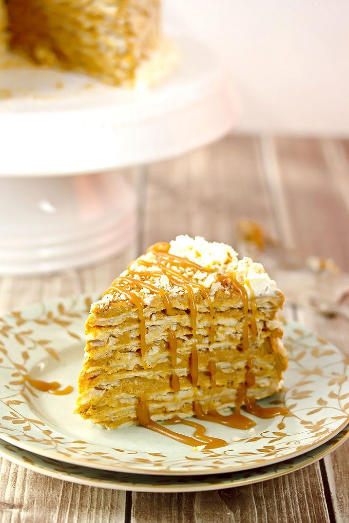 Spiced pumpkin napoleon salted caramel with rum