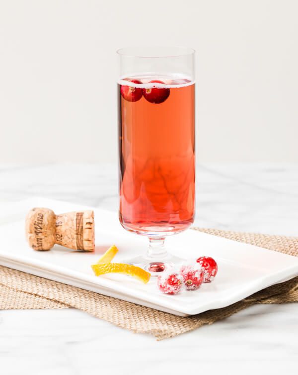 Cranberry orange prosecco cocktail