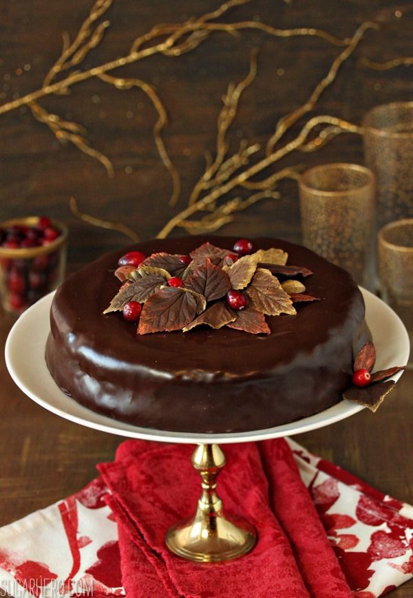 Cranberry chocolate truffle cake