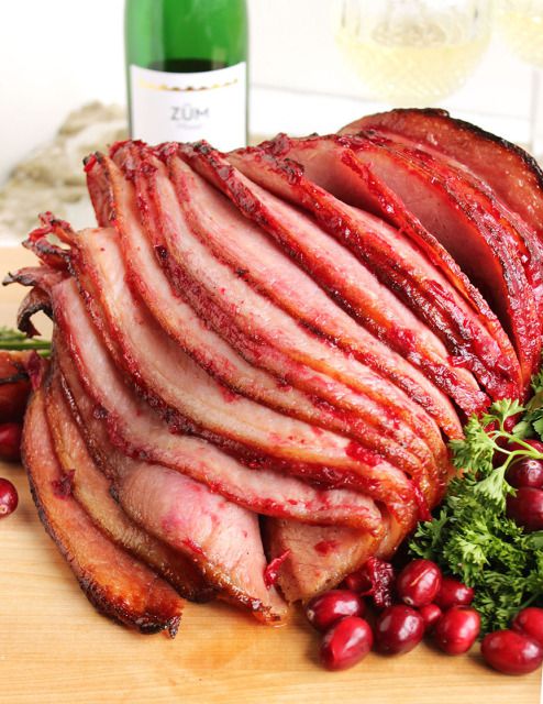 Riesling cranberry glazed spiral ham
