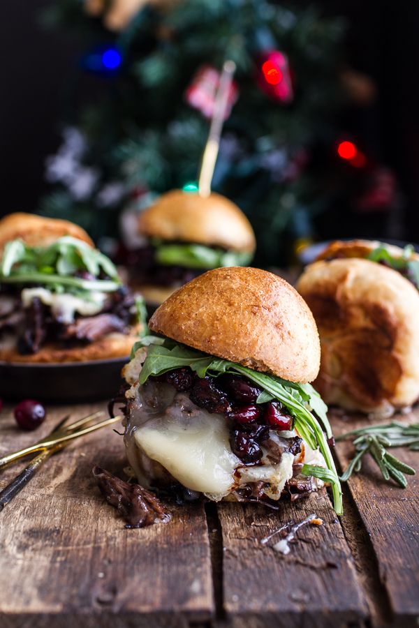 Gingery steak brie sliders with balsamic cranberry sauce