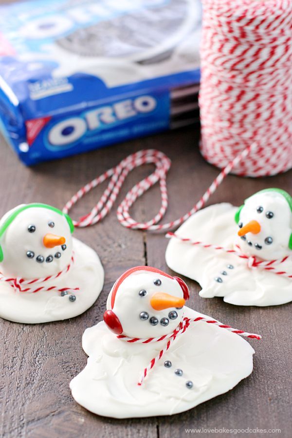 Melting snowman oreo cookie balls