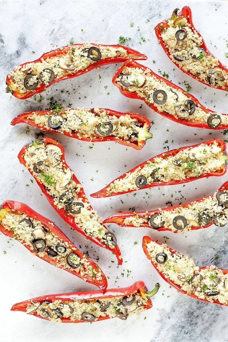 Stuffed pointed peppers with couscous