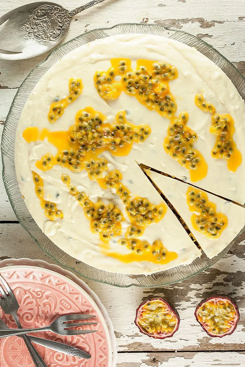 No-bake passionfruit cheesecake