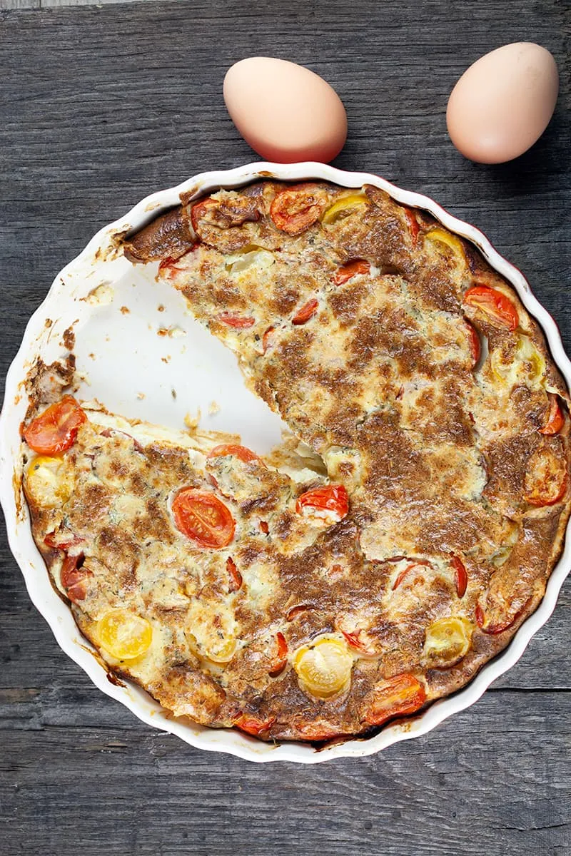 Cherry tomato clafoutis