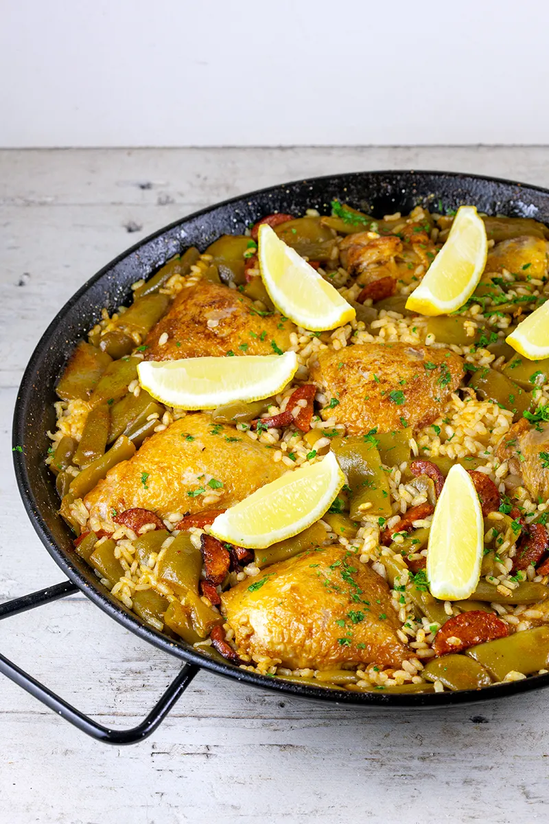 Chicken and chorizo paella