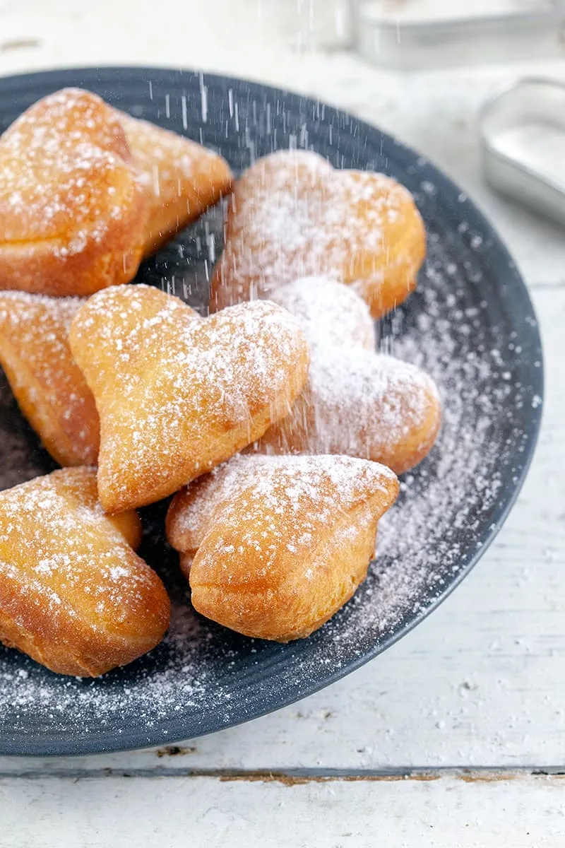 Heart shaped beignets