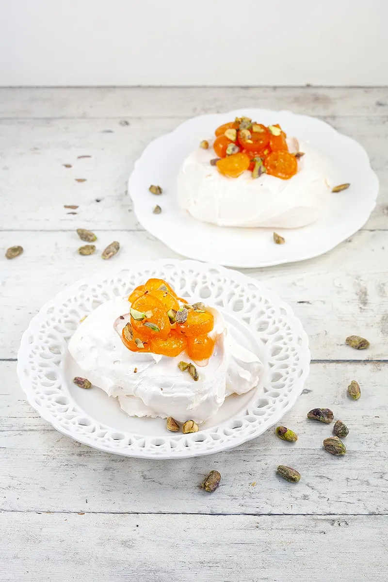 Mini pavlova with kumquats