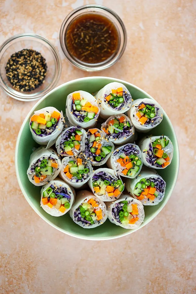 Rainbow spring rolls