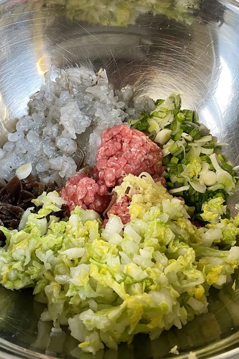 Shrimp dumplings preparation
