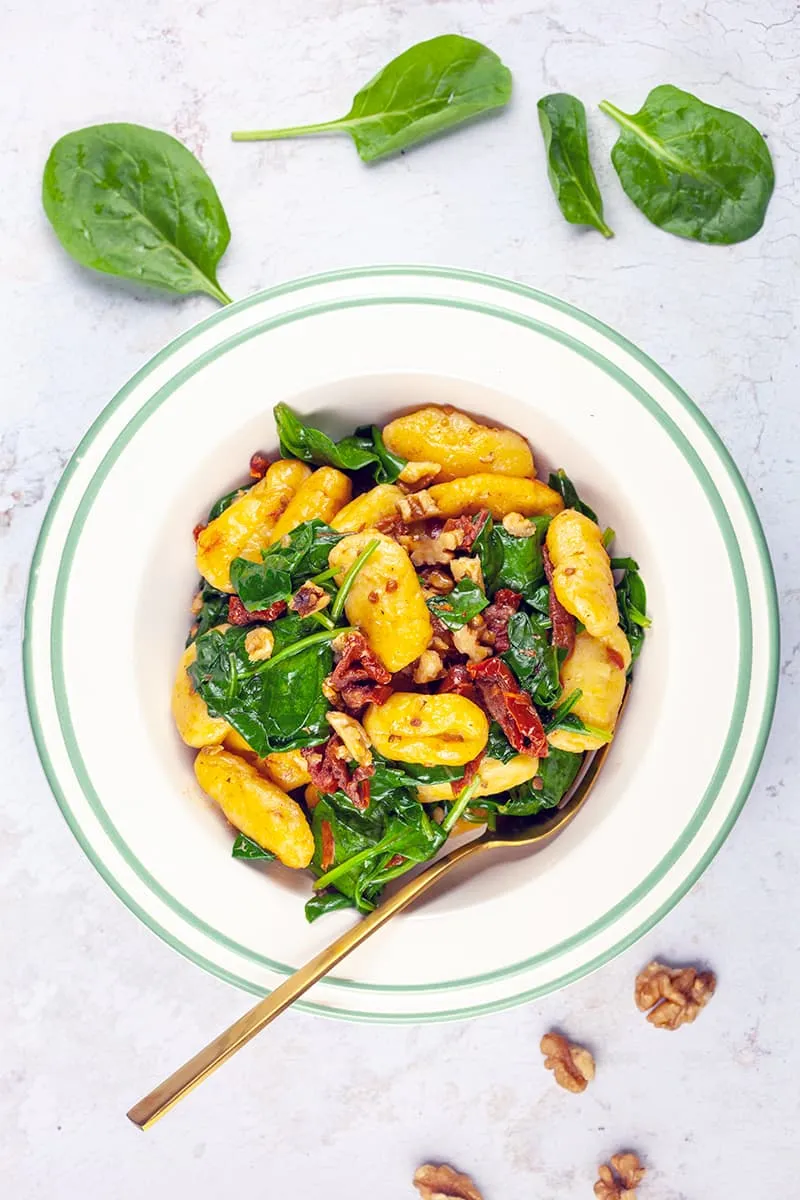Spinach and tomato gnocchi