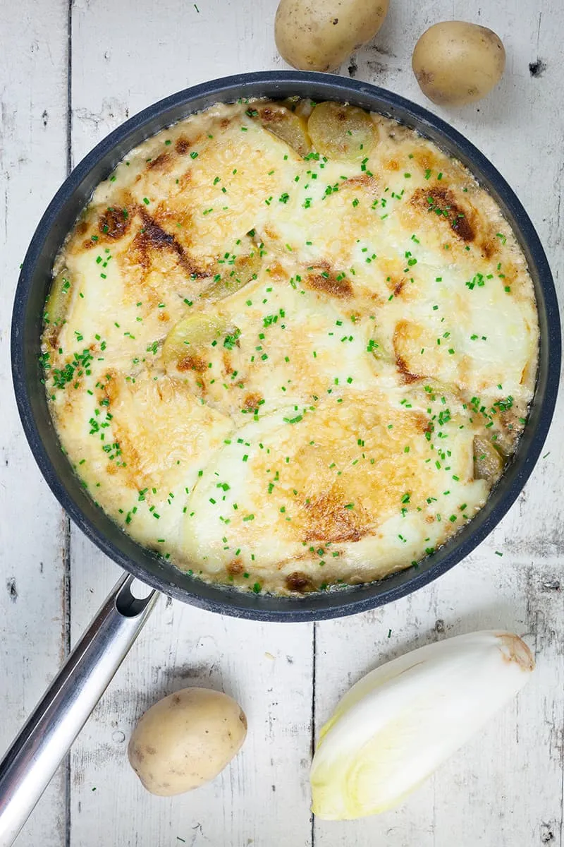 Tartiflette with chicory