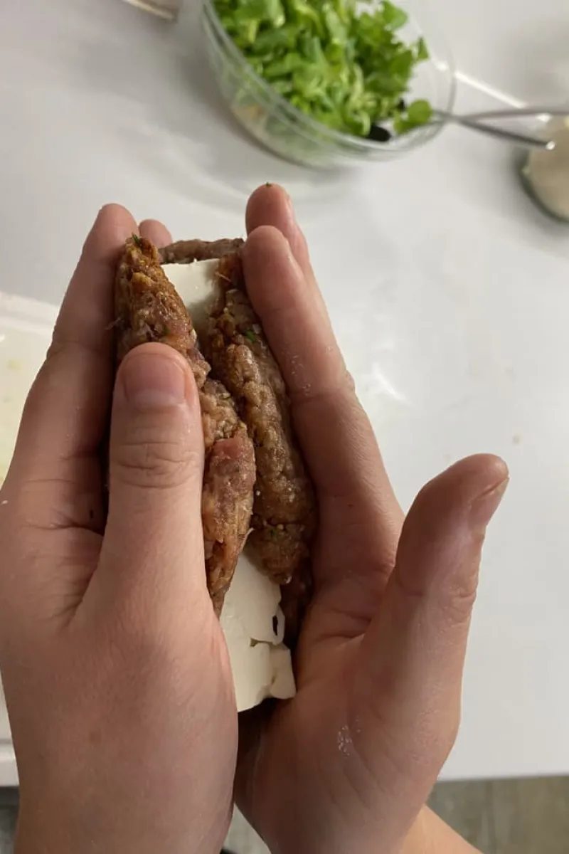 Preparing bifteki - step 2