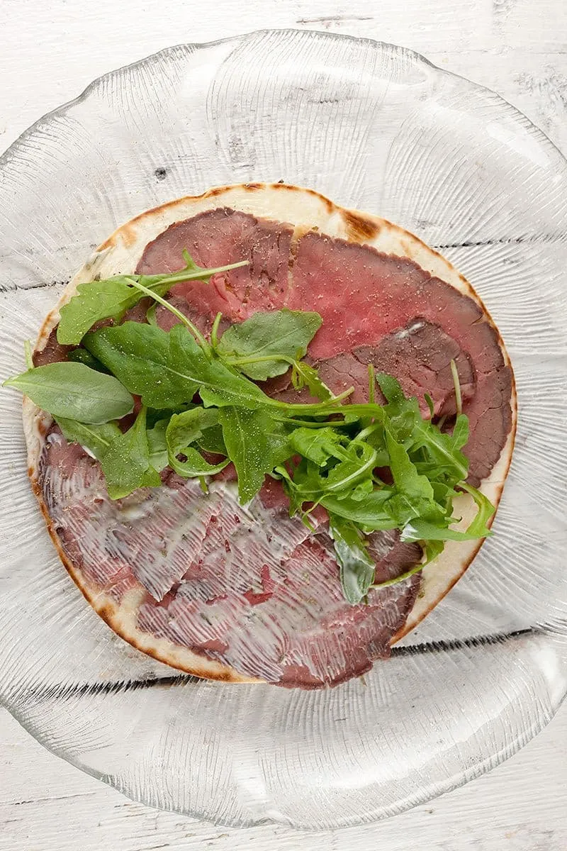 Roast beef tortilla wrap