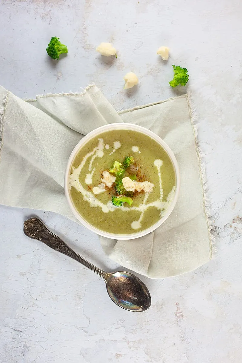 Broccoli and cauliflower soup