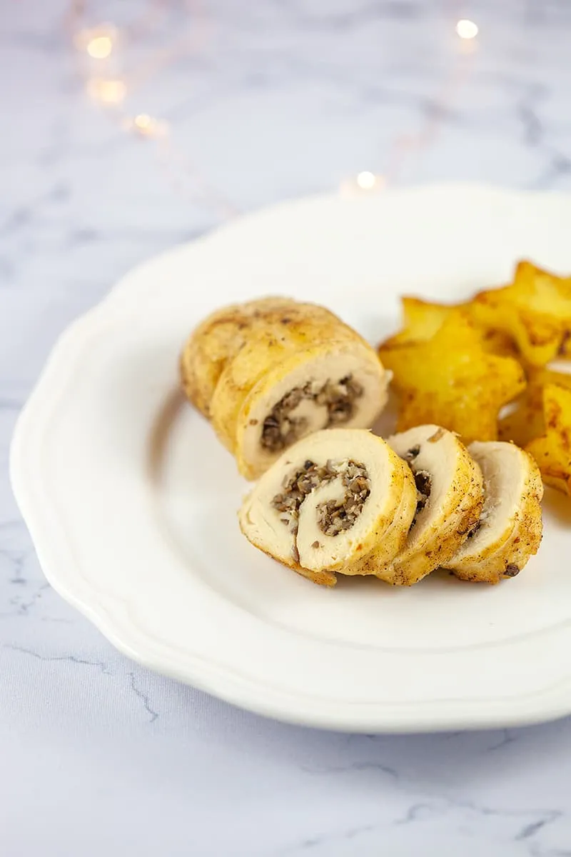 Chicken and mushroom roulade