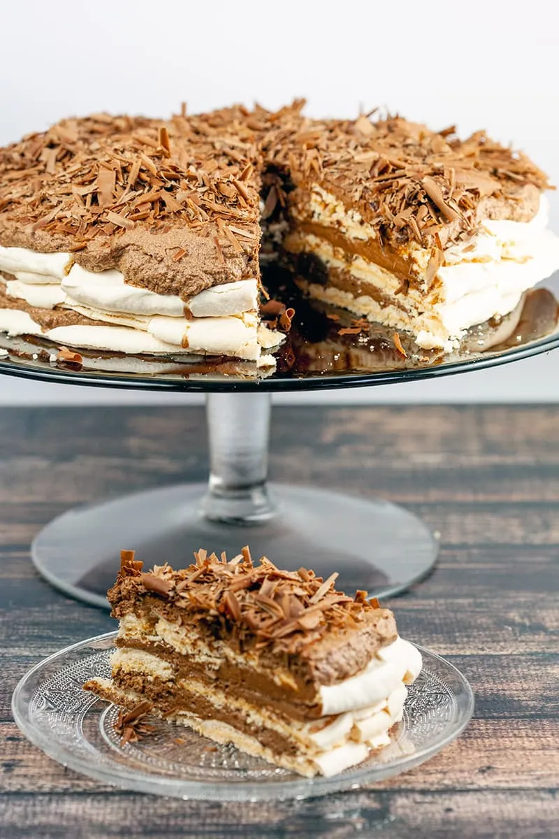 Chocolate and cherry pavlova