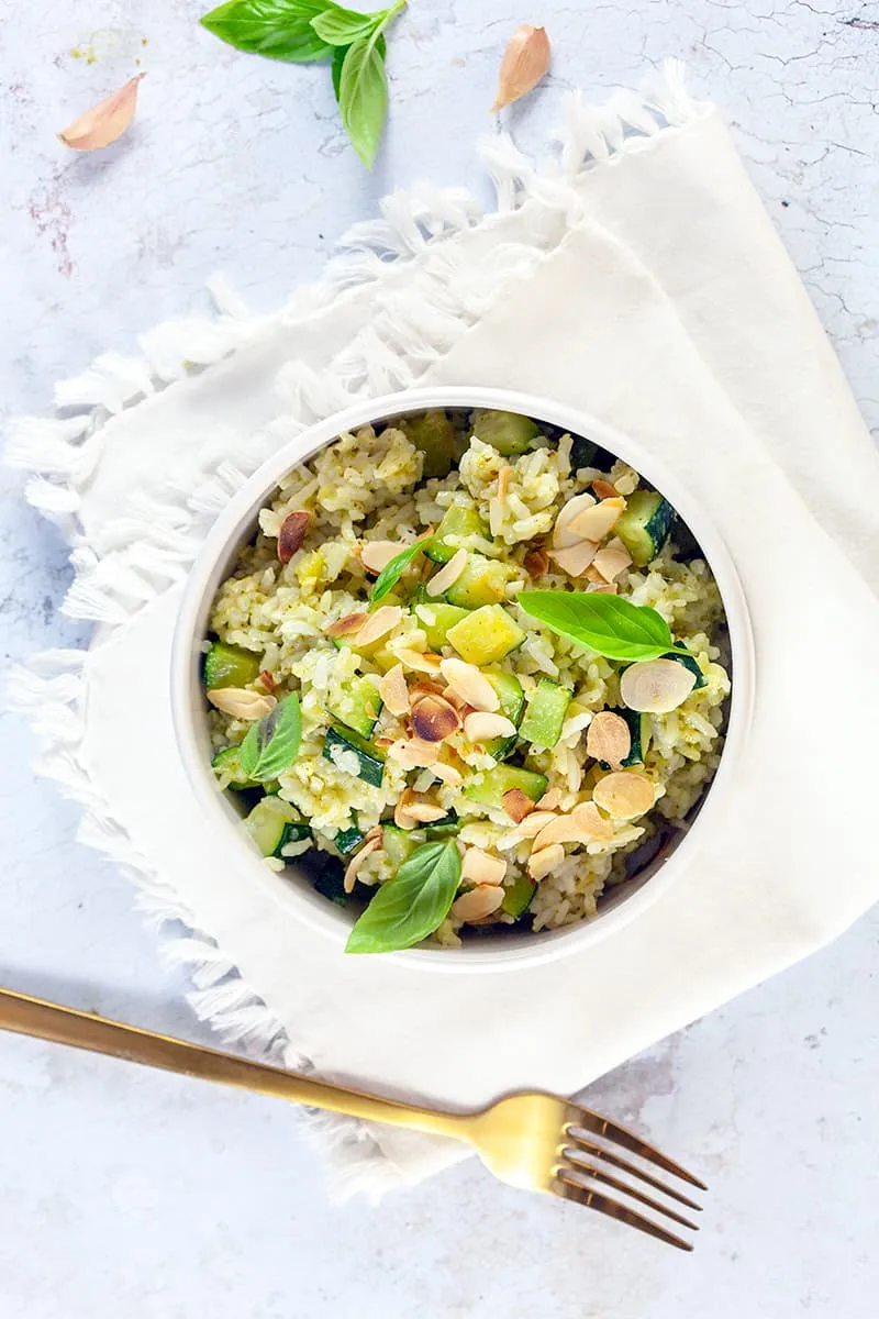 Creamy courgette rice