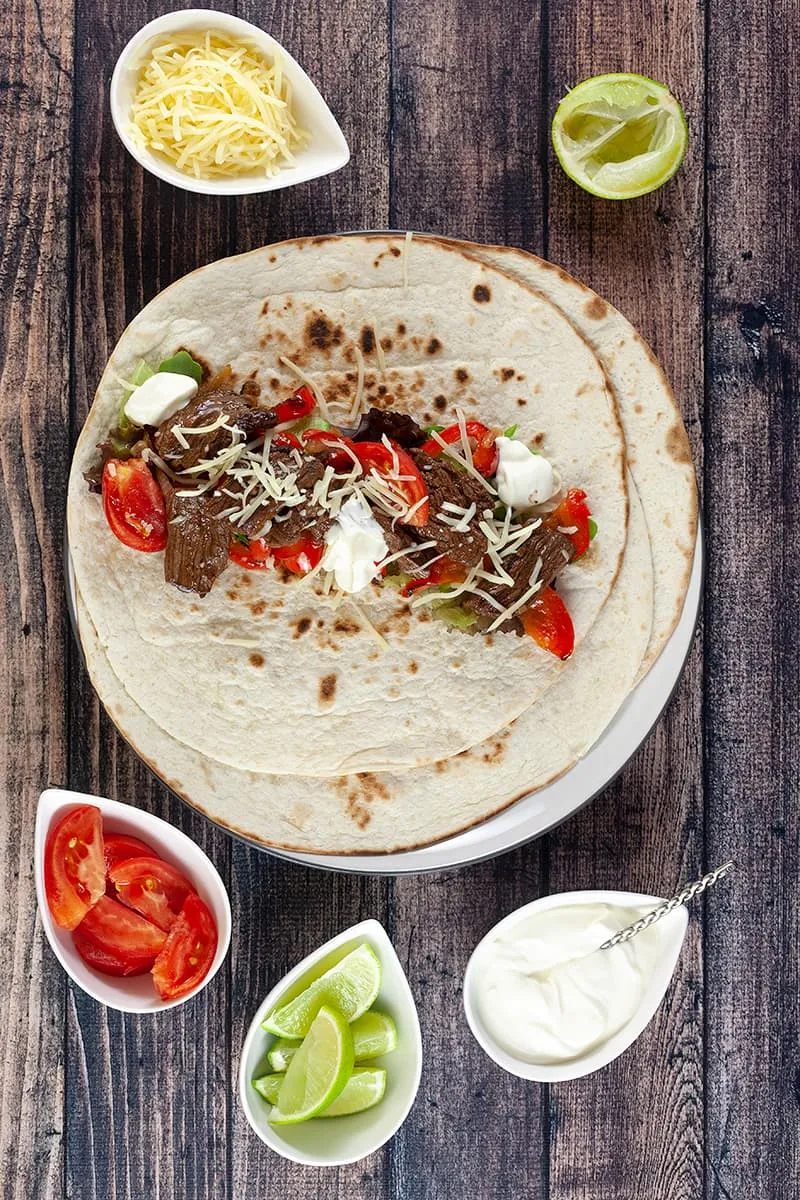 Fajitas with steak