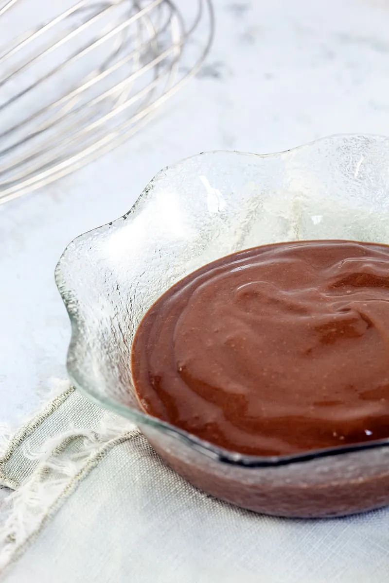 Homemade chocolate custard