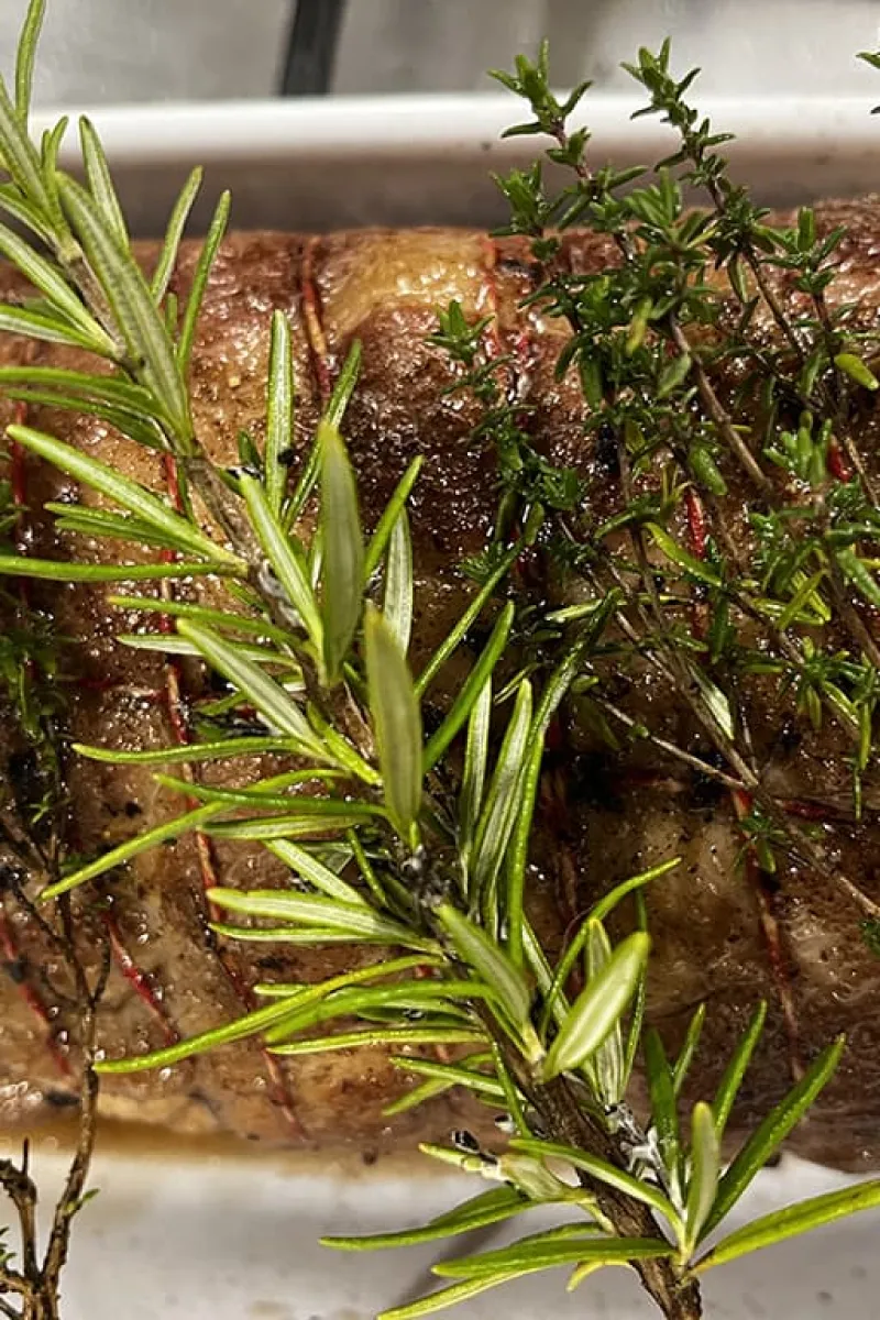 Pork loin in an oven dish