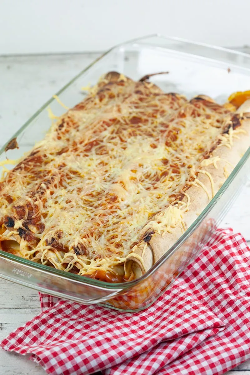 Chicken and mozzarella enchiladas