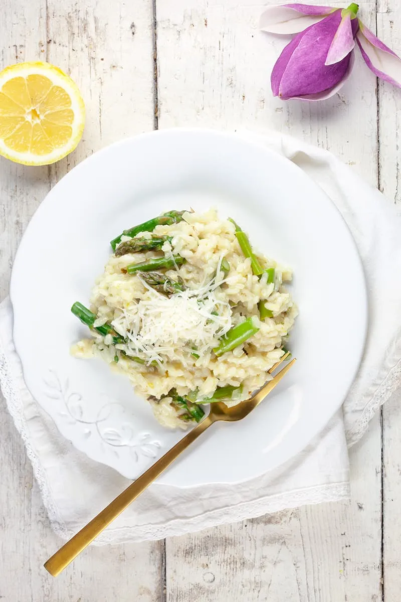 Green asparagus risotto