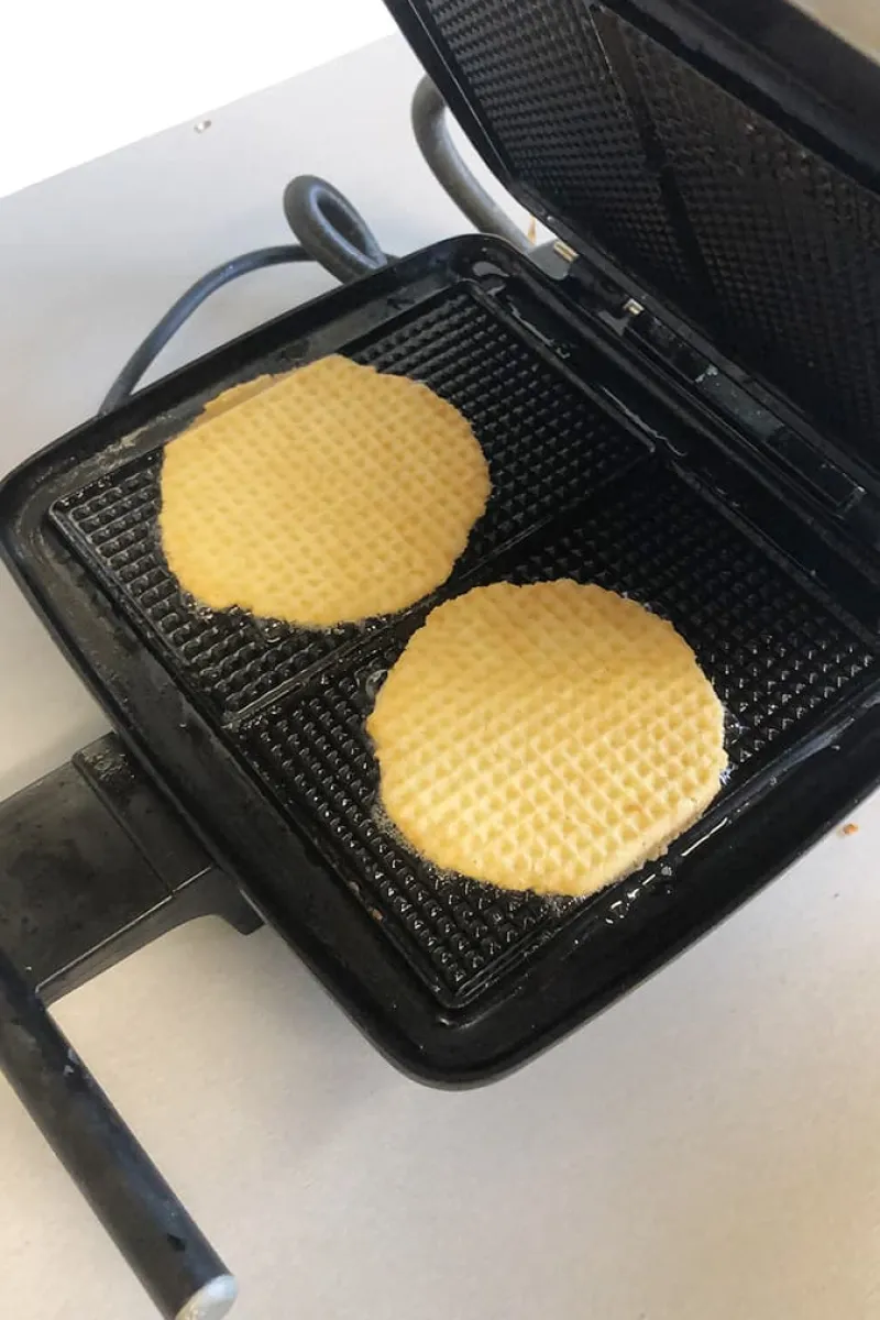Limburg waffles in the waffle iron