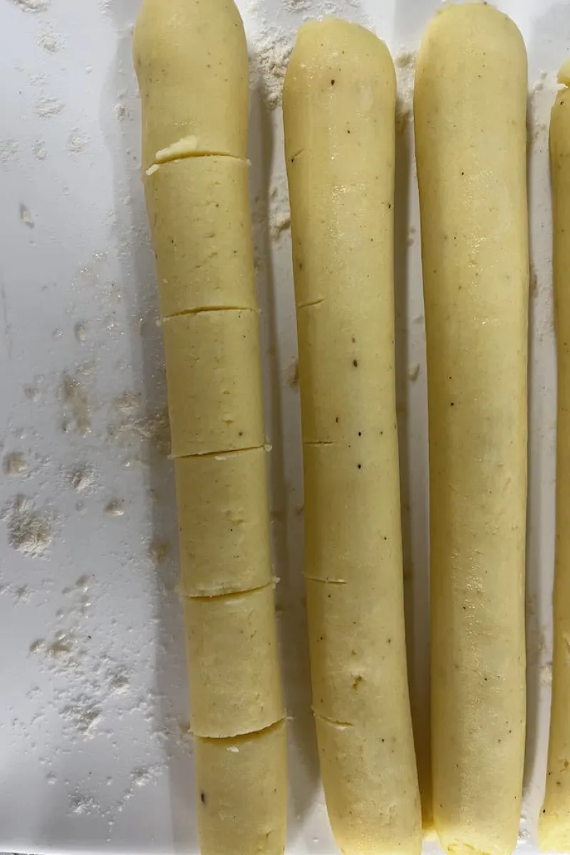 Preparing potato croquettes