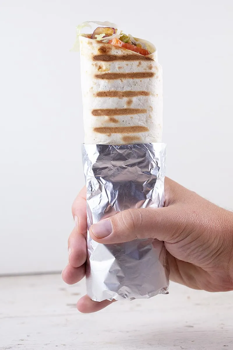 Turkish dürüm (doner kebab wrap)