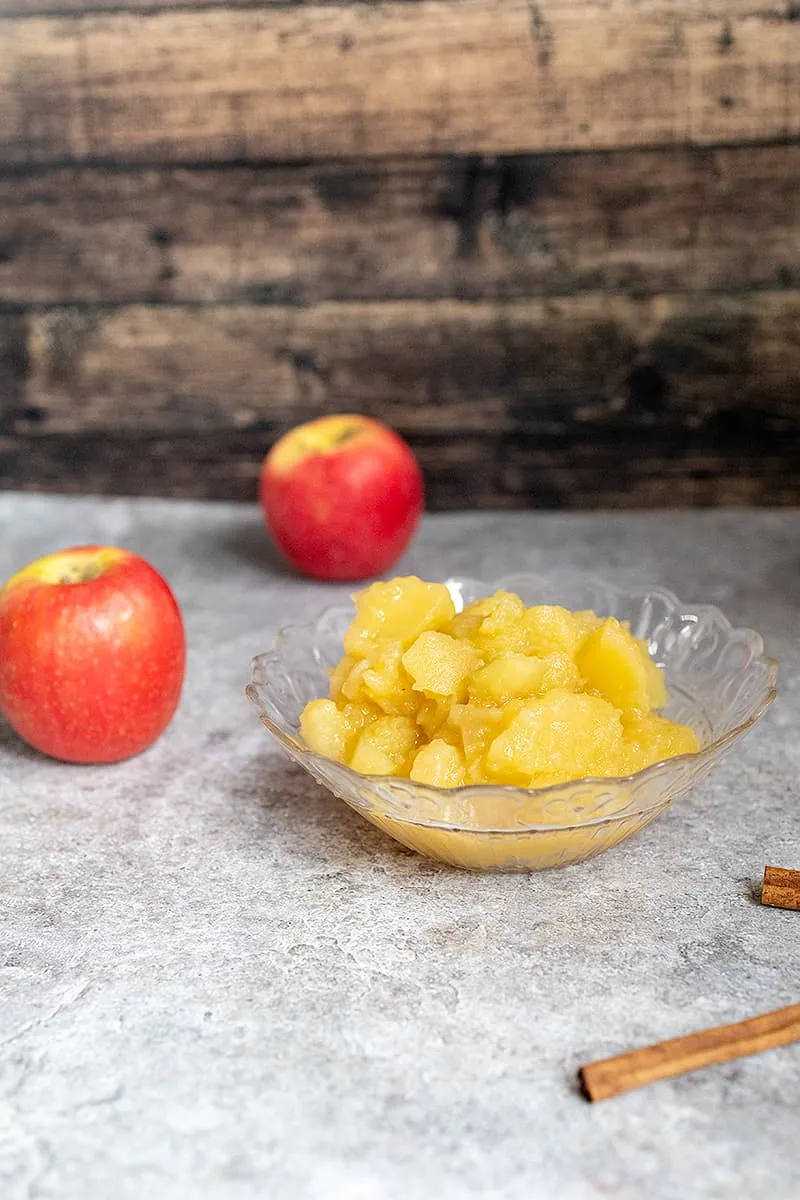 Homemade apple compote