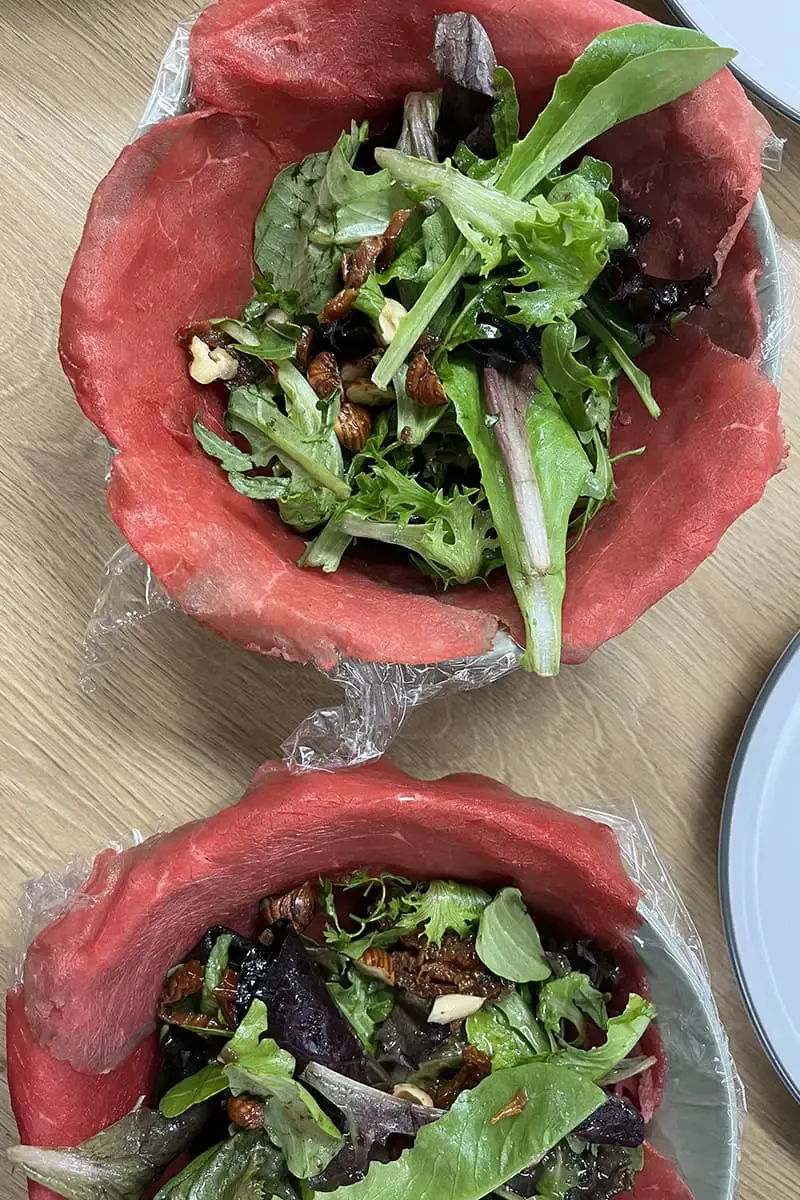 Making the carpaccio parcels