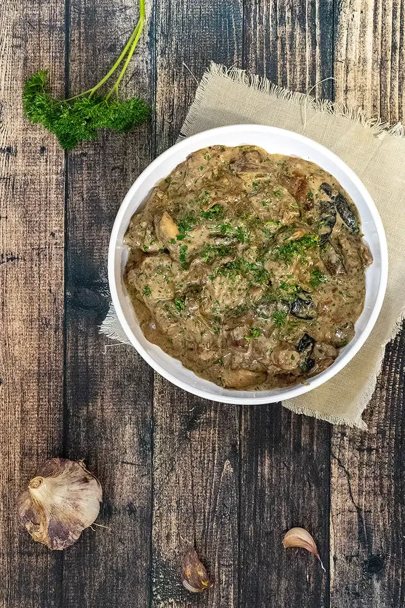 Ceps in a cream sauce