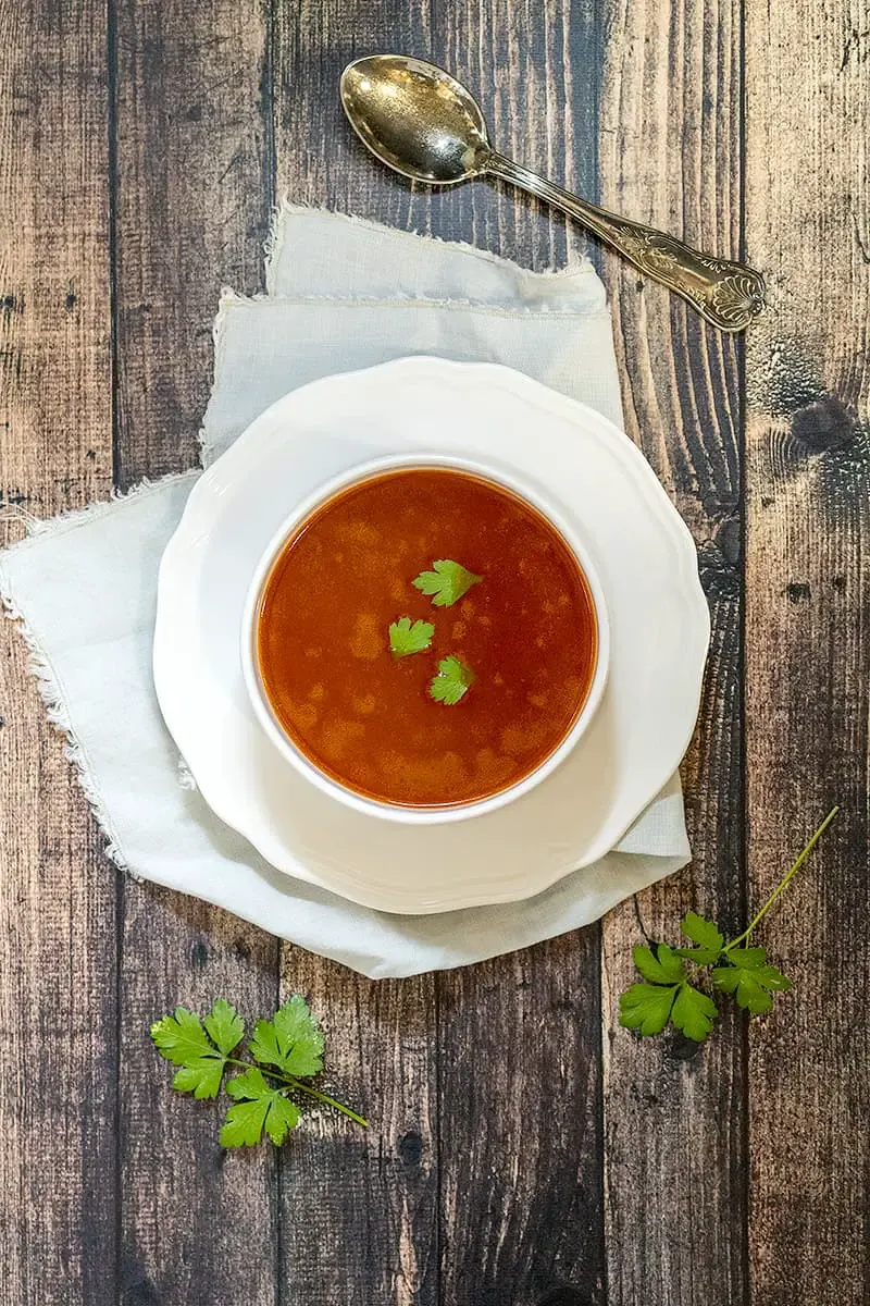 Oxtail consommé (clear broth)