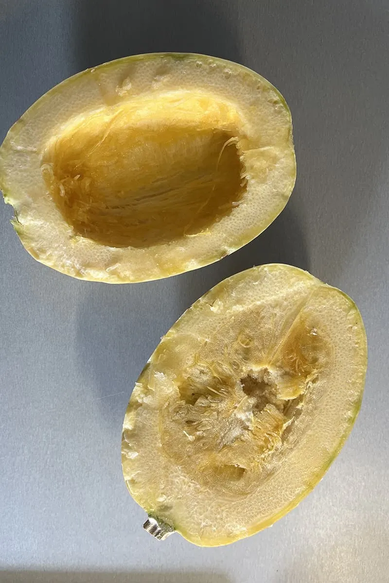 Preparing spaghetti squash - step 1