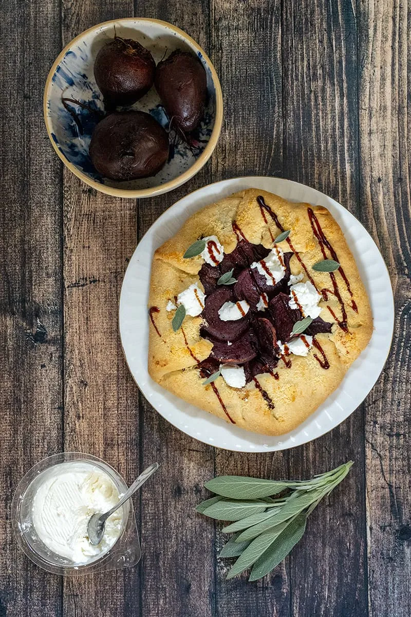 Savoury beetroot galette