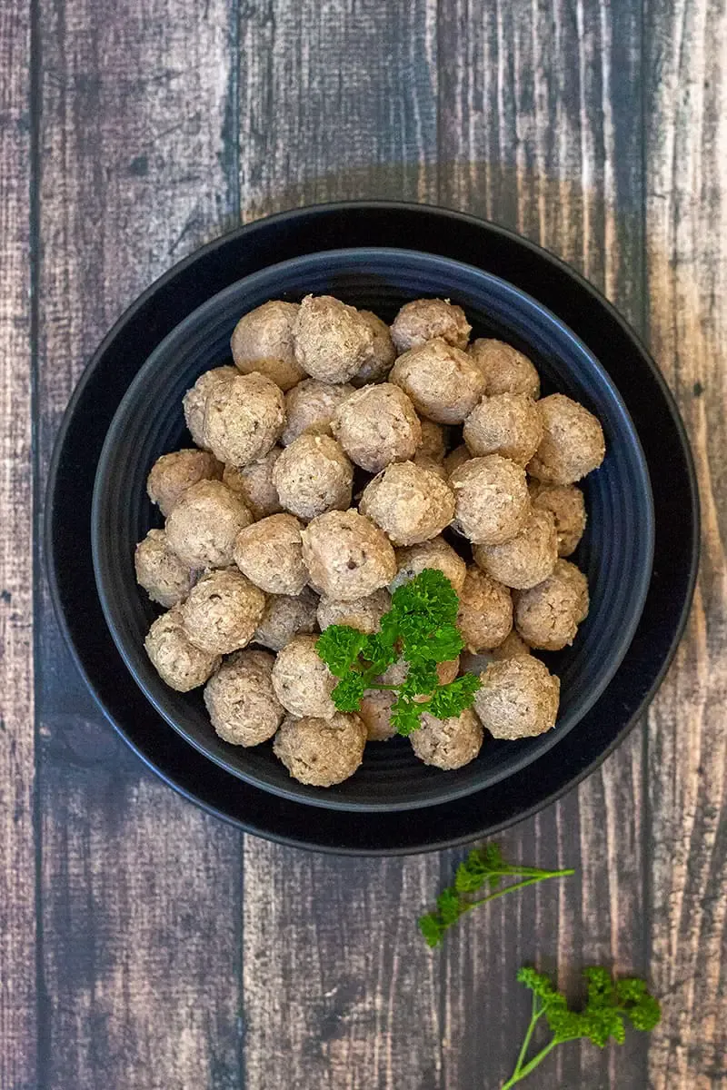 Homemade soup meatballs