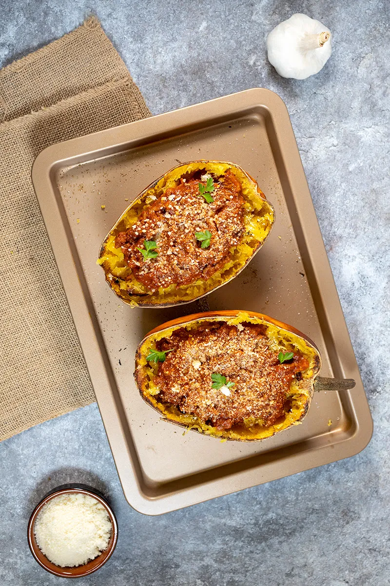 Spaghetti squash bolognese