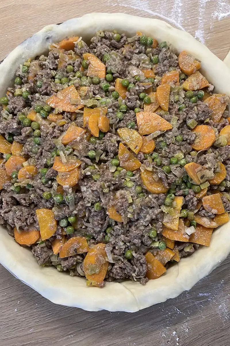 Making a traditional British meat pie - step 1