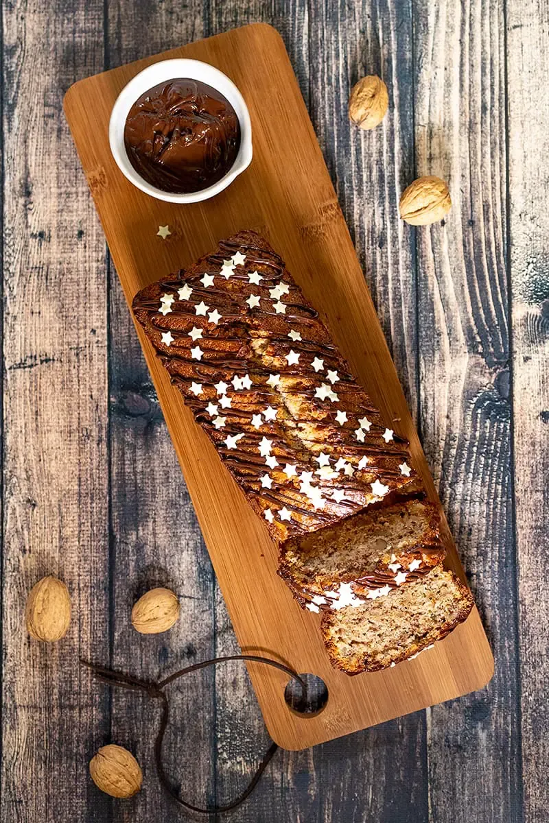 Walnut cake with walnut liqueur