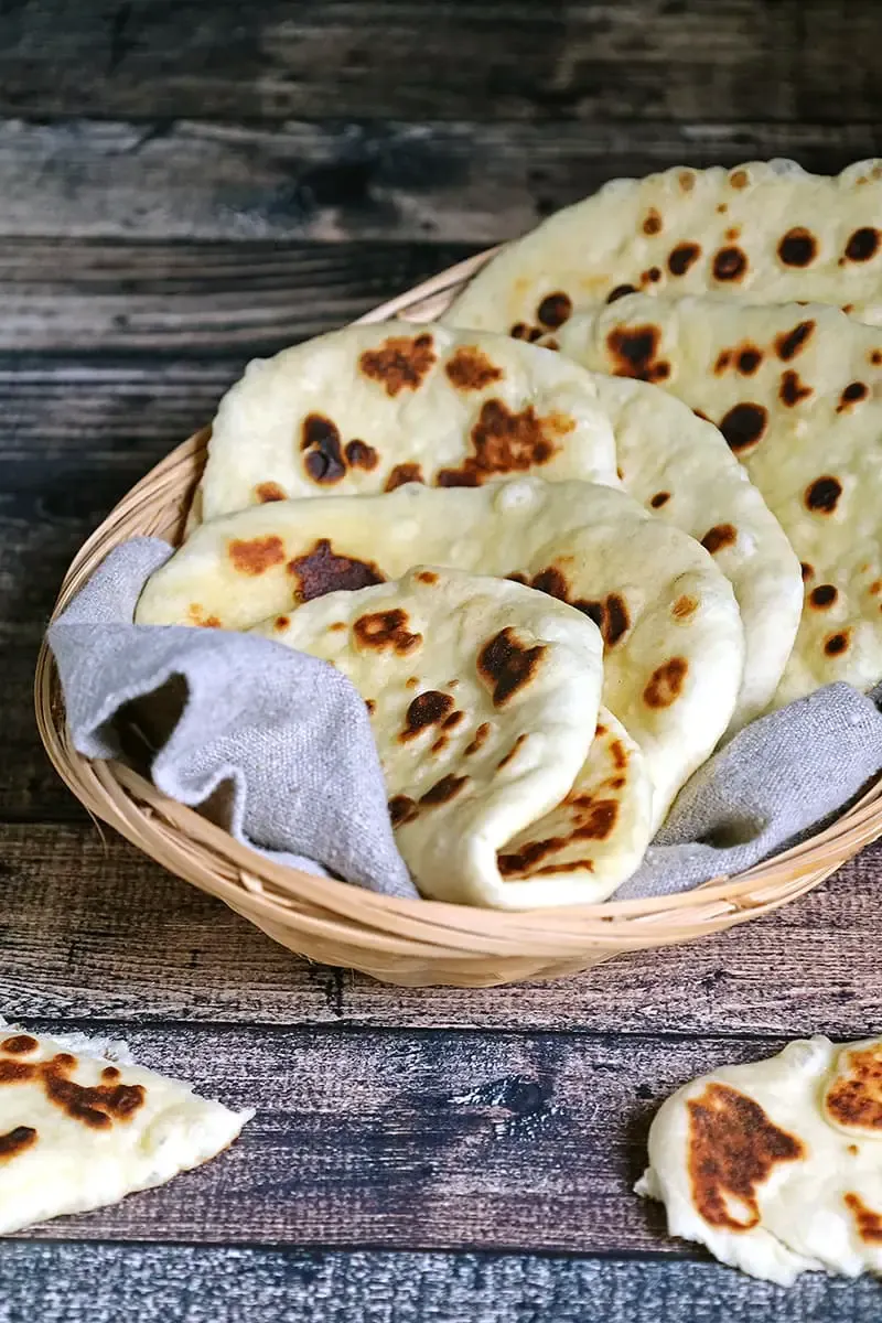 Homemade naan bread
