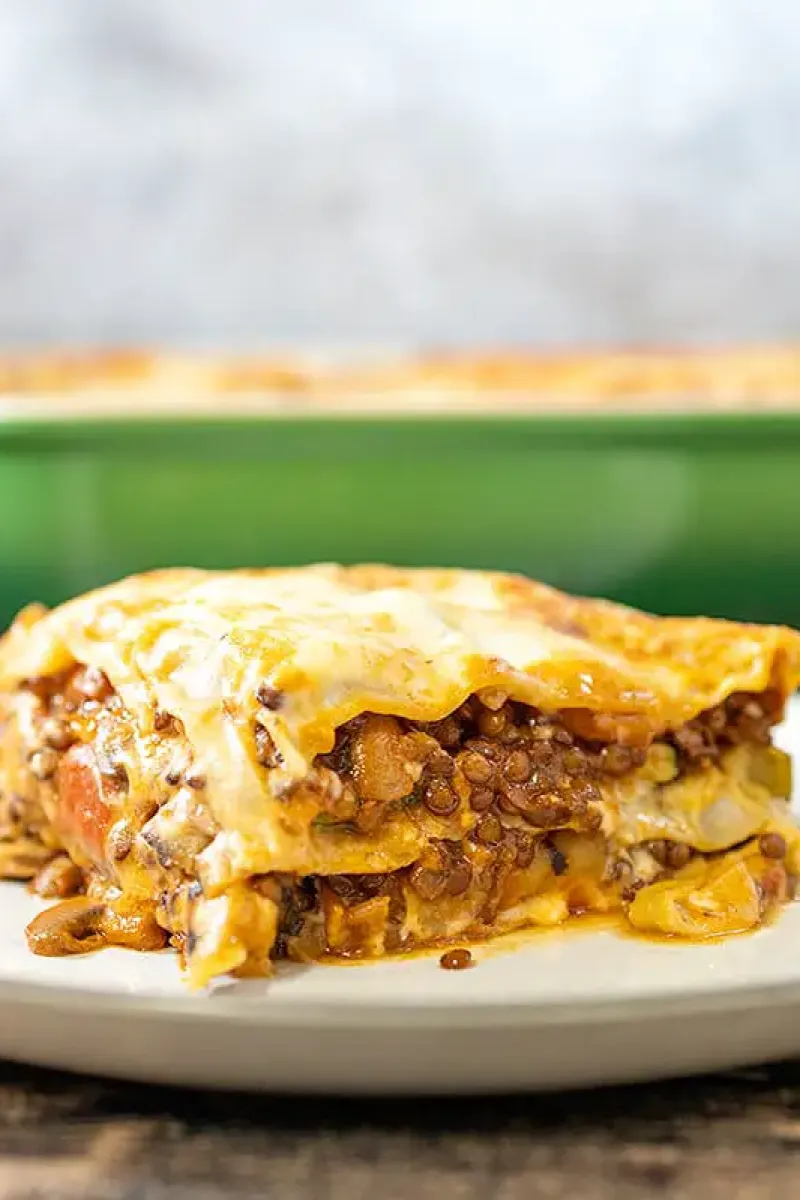 Lentil and vegetable lasagne