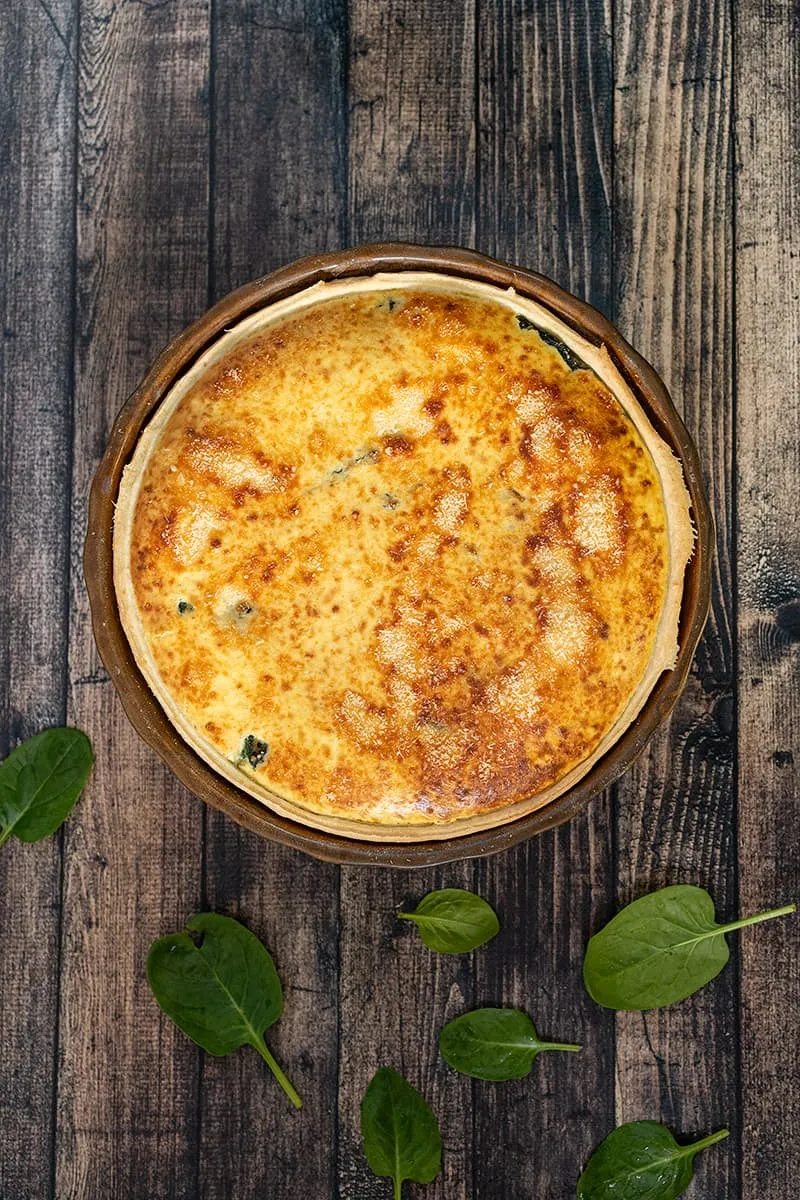 Vegetarian spinach quiche