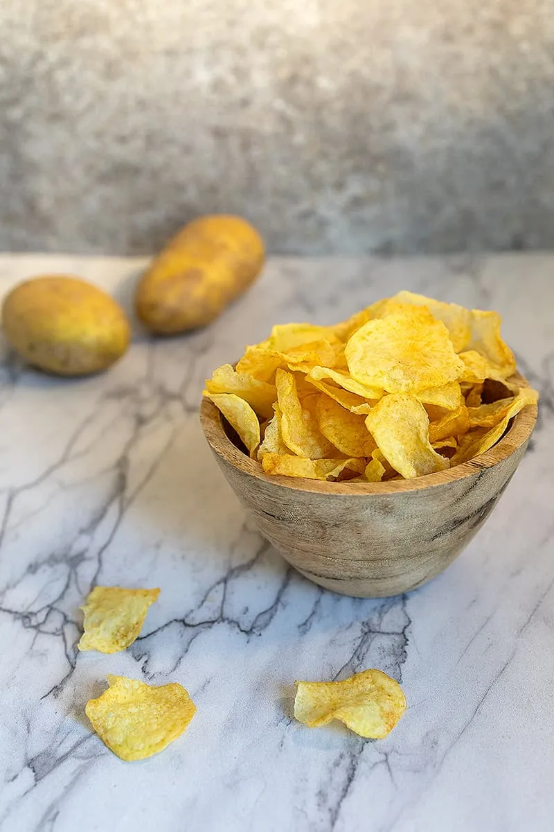 Air fryer potato chips - extra crunchy chips!