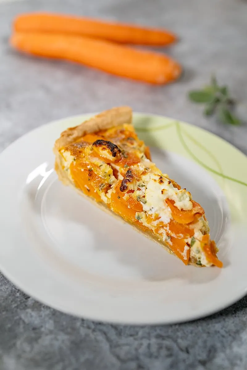 Carrot and goat cheese quiche
