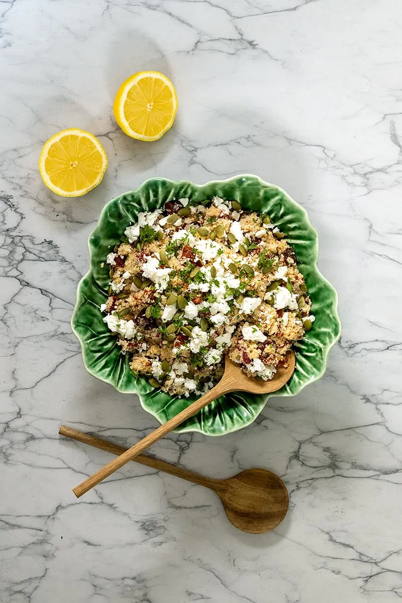Couscous salad with feta and sun-dried tomatoes