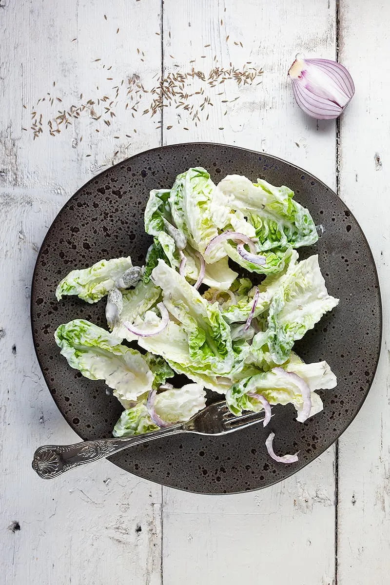 Crème fraîche and cumin salad