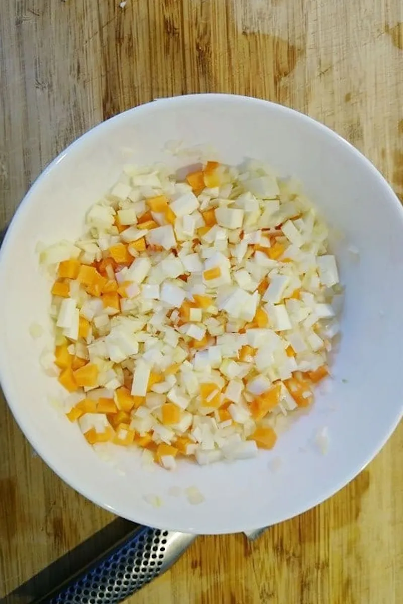 Homemade mirepoix