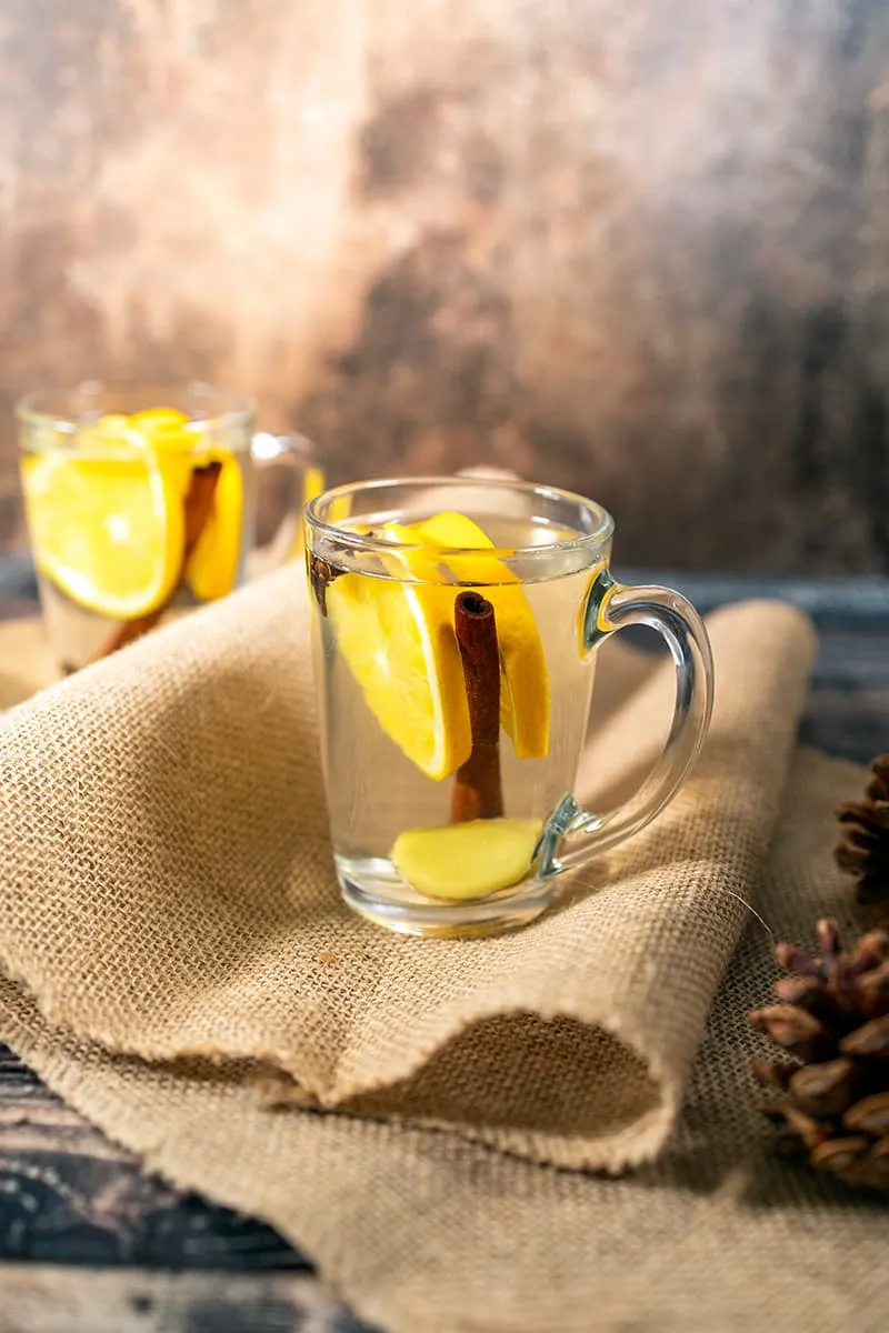 Homemade autumn tea - a warm tea with spices and citrus