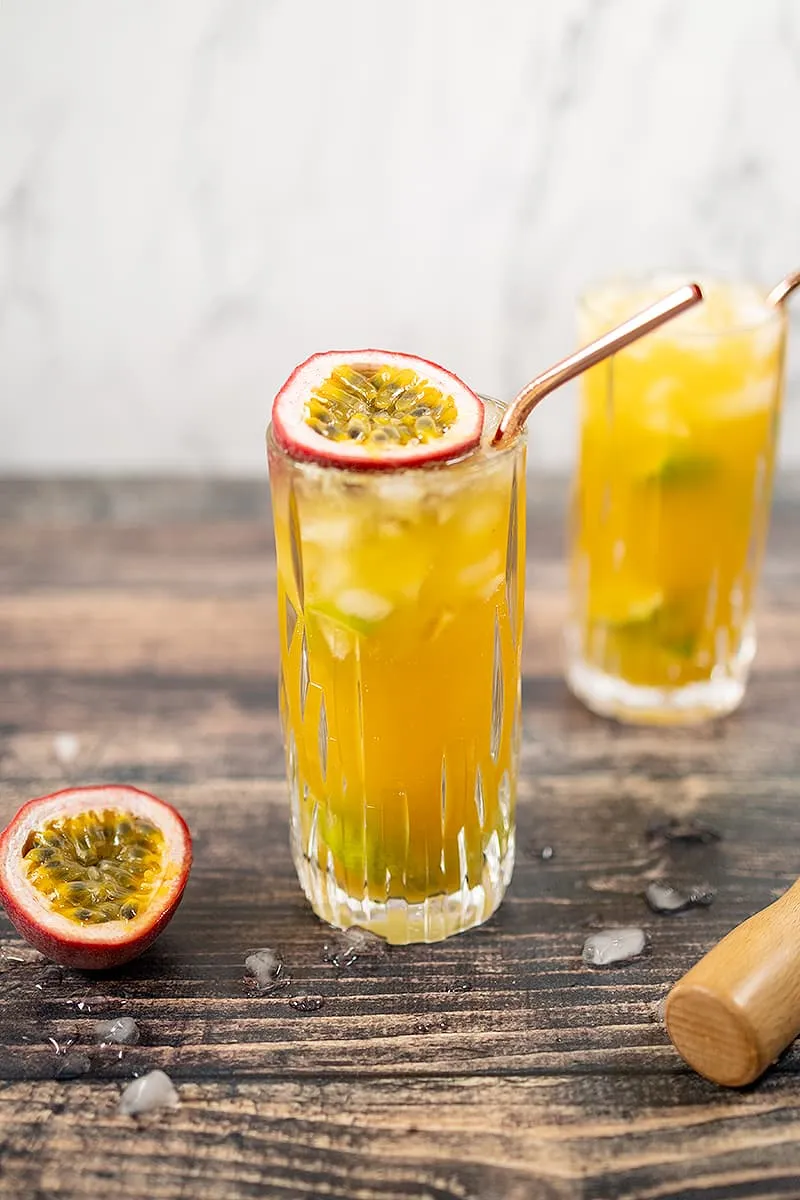 Ipanema mocktail - alcohol free mocktail with passion fruit and lime